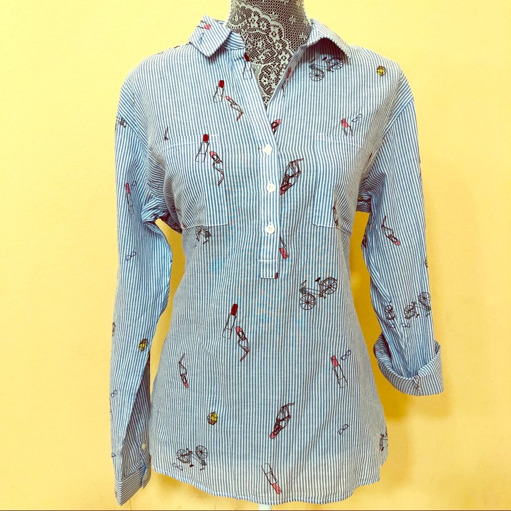 Dalia collection cotton Roll Tab sleeves Shirt